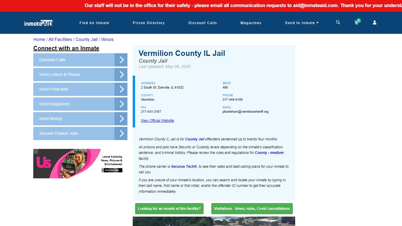 Vermilion County IL Jail - Inmate Locator - Danville, IL